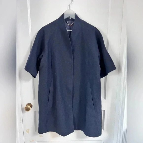 Engle Roberts Wool Navy Car Coat - Picture 3 of 4